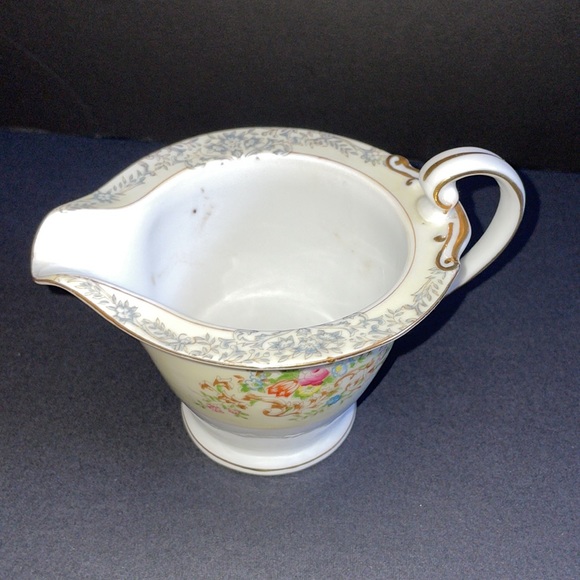National China Floral Creamer Vintage Dinnerware Pink Orange Blue Flowers - Picture 10 of 11